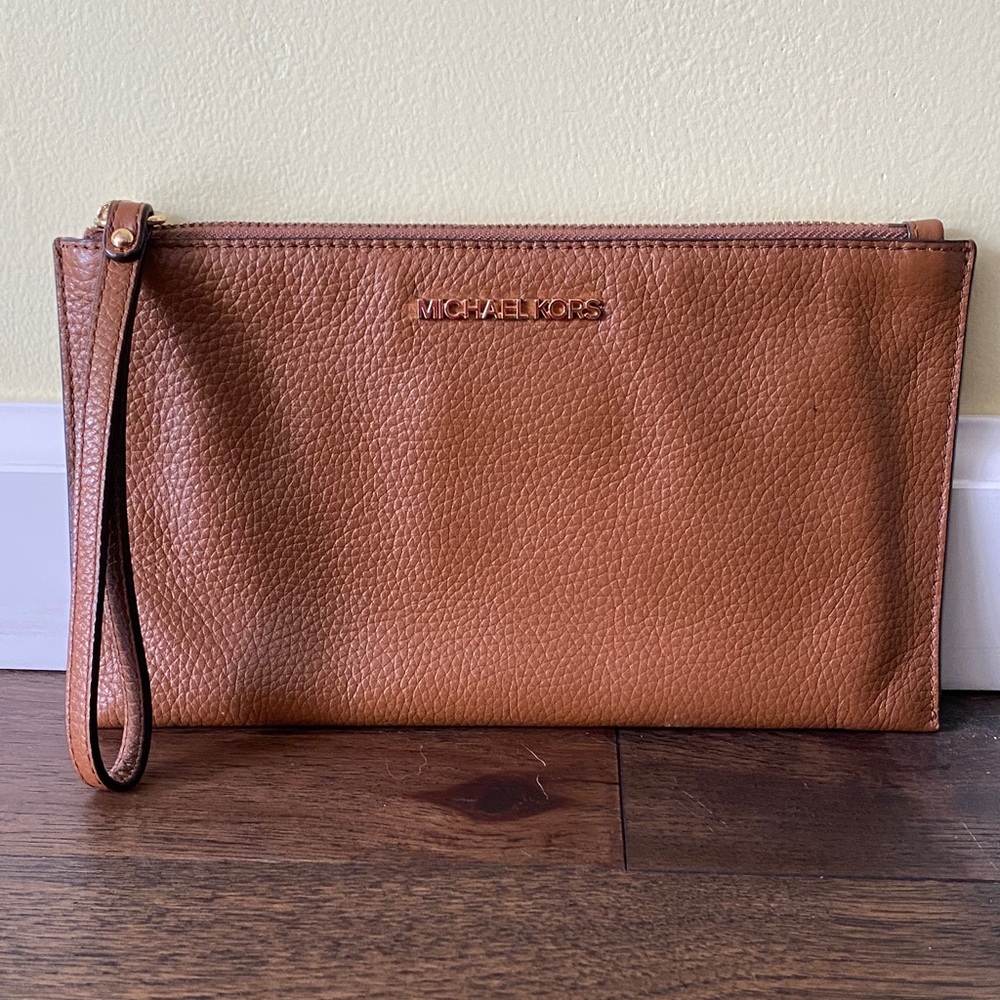 Michael Kors Tan Leather Clutch